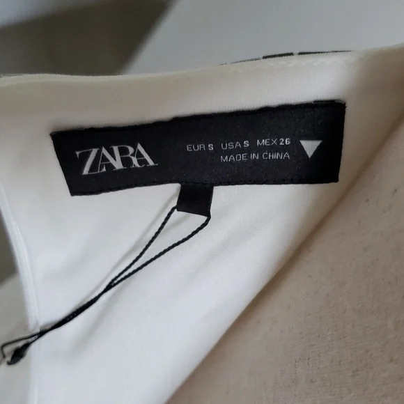 Zara gorgeous White Slip Dress with silver crystal Accents Size S new with tags - Picture 6 of 8